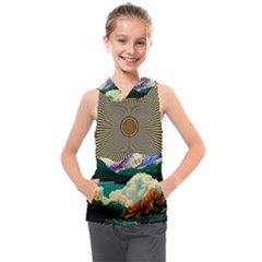 Surreal Art Psychadelic Mountain Kids  Sleeveless Hoodie by Modalart