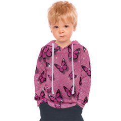 Pink Glitter Butterfly Kids  Overhead Hoodie