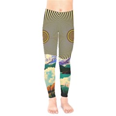 Surreal Art Psychadelic Mountain Kids  Classic Winter Leggings