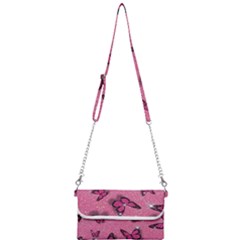 Pink Glitter Butterfly Mini Crossbody Handbag by Modalart