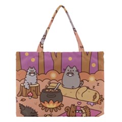 Pusheen Cute Fall The Cat Medium Tote Bag by Modalart