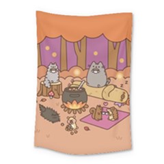 Pusheen Cute Fall The Cat Small Tapestry