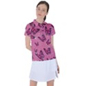 Pink Glitter Butterfly Women s Polo T-Shirt View1