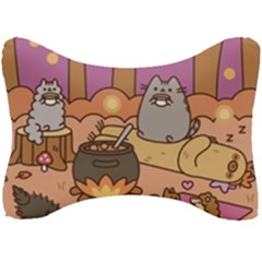 Pusheen Cute Fall The Cat Seat Head Rest Cushion by Modalart