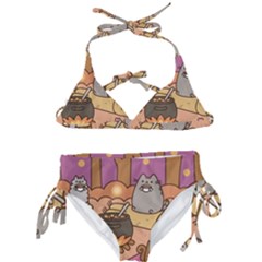 Pusheen Cute Fall The Cat Kids  Classic Bikini Set by Modalart