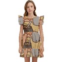 Pusheen Cute Fall The Cat Kids  Winged Sleeve Dress View1