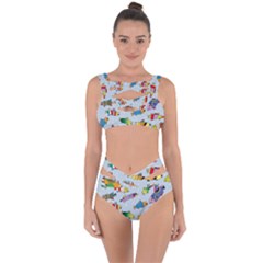 Fish Ocean Sea Water Diving Blue Bandaged Up Bikini Set  by Modalart