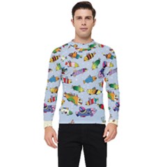 Fish Ocean Sea Water Diving Blue Men s Long Sleeve Rash Guard by Modalart