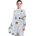 Dog Puzzle Maze Bee Butterfly Long Sleeve Chiffon Shirt Dress View1