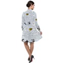 Dog Puzzle Maze Bee Butterfly Long Sleeve Chiffon Shirt Dress View2