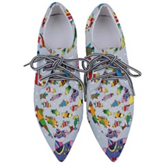 Fish Ocean Sea Water Diving Blue Pointed Oxford Shoes by Modalart