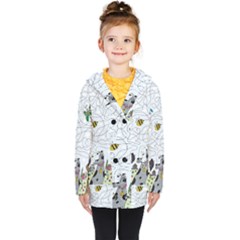 Dog Puzzle Maze Bee Butterfly Kids  Double Breasted Button Coat by Modalart