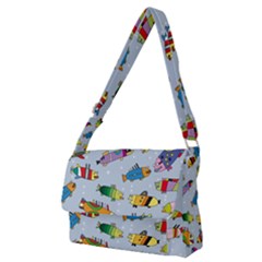 Fish Ocean Sea Water Diving Blue Full Print Messenger Bag (m) by Modalart