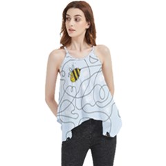 Dog Puzzle Maze Bee Butterfly Flowy Camisole Tank Top by Modalart