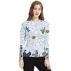 Dog Puzzle Maze Bee Butterfly Women s Long Sleeve Rash Guard by Modalart