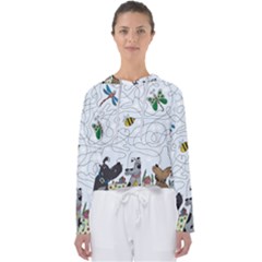 Dog Puzzle Maze Bee Butterfly Women s Slouchy Sweat