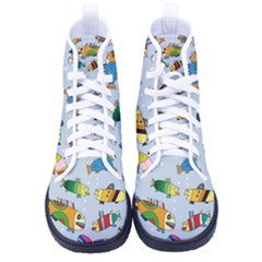 Fish Ocean Sea Water Diving Blue Men s High-top Canvas Sneakers by Modalart