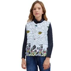 Dog Puzzle Maze Bee Butterfly Kid s Button Up Puffer Vest	