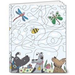 Dog Puzzle Maze Bee Butterfly 8  X 10  Softcover Notebook by Modalart