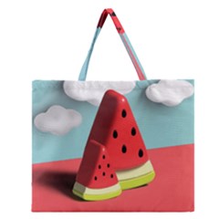 Watermelon Fruit Zipper Large Tote Bag by Modalart