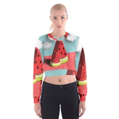 Watermelon Fruit Cropped Sweatshirt