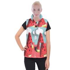 Watermelon Fruit Women s Button Up Vest