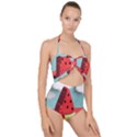 Watermelon Fruit Scallop Top Cut Out Swimsuit View1