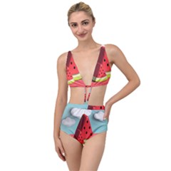 Watermelon Fruit Tied Up Two Piece Swimsuit by Modalart