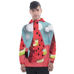 Watermelon Fruit Men s Front Pocket Pullover Windbreaker