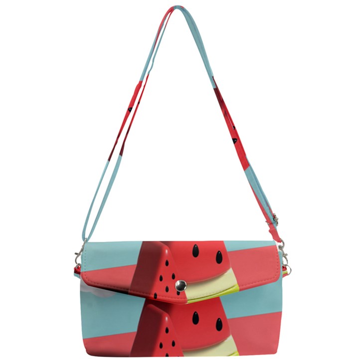 Watermelon Fruit Removable Strap Clutch Bag