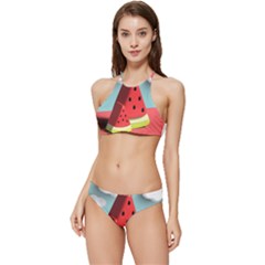 Watermelon Fruit Banded Triangle Bikini Set by Modalart