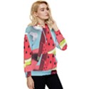 Watermelon Fruit Women s Lightweight Drawstring Hoodie View3