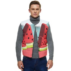 Watermelon Fruit Men s Button Up Puffer Vest	