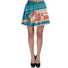 Leaves Boho Plant Bohemian Drawing Skater Skirt by Modalart