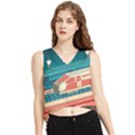 Leaves Boho Plant Bohemian Drawing V-Neck Cropped Tank Top View1