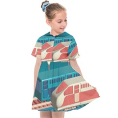 Leaves Boho Plant Bohemian Drawing Kids  Sailor Dress by Modalart