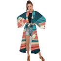 Leaves Boho Plant Bohemian Drawing Maxi Kimono View1