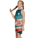 Leaves Boho Plant Bohemian Drawing Kids  Halter Collar Waist Tie Chiffon Dress View2