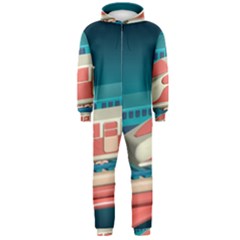 Bridge Transportation Train Toys Hooded Jumpsuit (men)