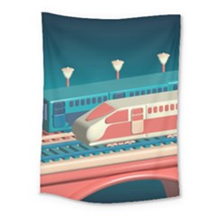 Bridge Transportation Train Toys Medium Tapestry