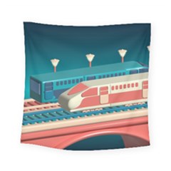 Bridge Transportation Train Toys Square Tapestry (small)