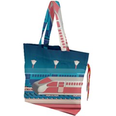 Bridge Transportation Train Toys Drawstring Tote Bag by Modalart