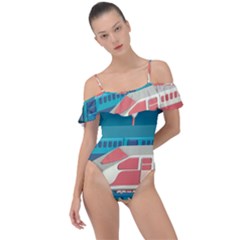 Bridge Transportation Train Toys Frill Detail One Piece Swimsuit by Modalart