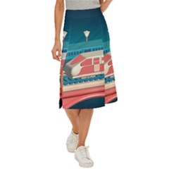 Bridge Transportation Train Toys Midi Panel Skirt by Modalart