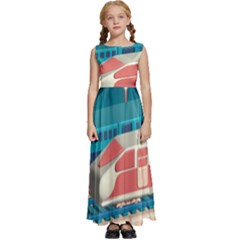 Bridge Transportation Train Toys Kids  Satin Sleeveless Maxi Dress by Modalart