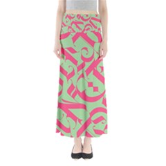 Pattern Ornament Gothic Style Elegant Font Tattoos Full Length Maxi Skirt