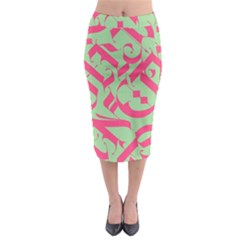 Pattern Ornament Gothic Style Elegant Font Tattoos Midi Pencil Skirt