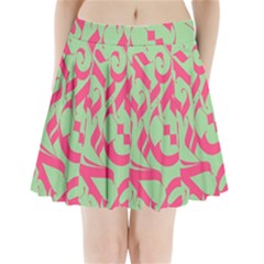 Pattern Ornament Gothic Style Elegant Font Tattoos Pleated Mini Skirt