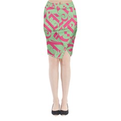 Pattern Ornament Gothic Style Elegant Font Tattoos Midi Wrap Pencil Skirt