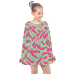 Pattern Ornament Gothic Style Elegant Font Tattoos Kids  Long Sleeve Dress